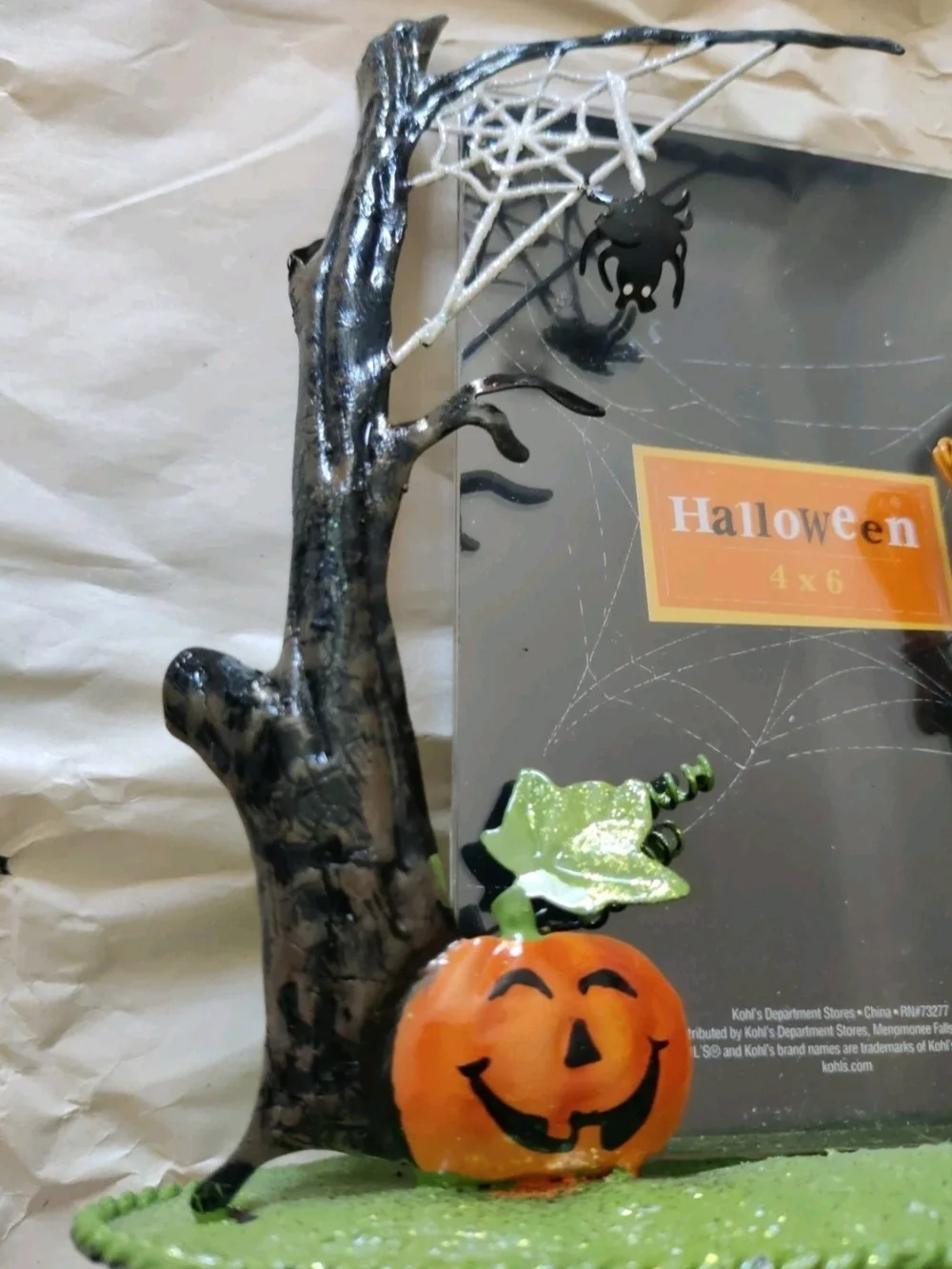 Kohl's Orange and Black Halloween Pumpkin Photo Frame